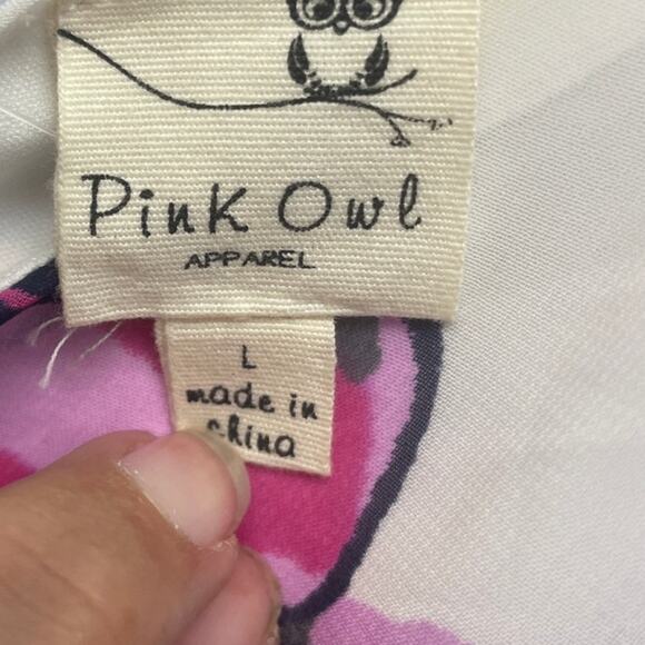 New Pink Owl Womens Large Flower Tulip Scoop Neck Floral Long Sleeve Romper - Picture 4 of 6